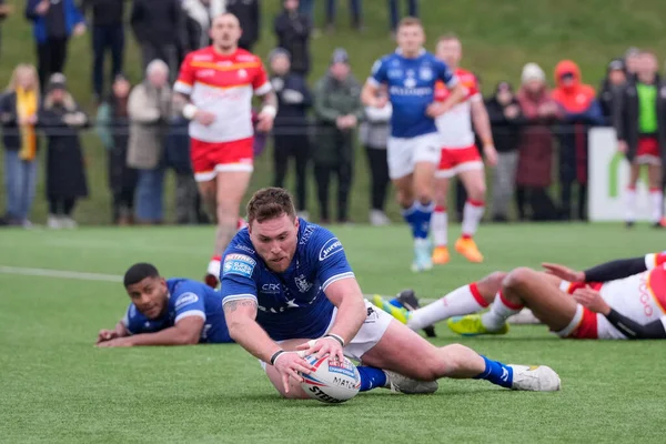 Scott Taylor #30 of Hull FC touches down to score a try during the Rugby League Pre Season match Sheffield Eagles vs Hull FC at Sheffield Olympic Legacy Park, Sheffield, United Kingdom, 22nd January 202