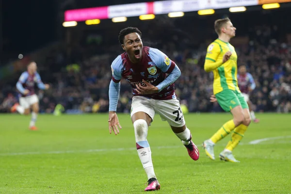 Nathan Tella #23 of Burnley celebrates his goal to make it 1-1 during the Sky Bet Championship match Burnley vs West Bromwich Albion at Turf Moor, Burnley, United Kingdom, 20th January 202