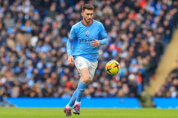 Aymeric Laporte #14 of Manchester City in action during the Premier League match Manchester City vs Wolverhampton Wanderers at Etihad Stadium, Manchester, United Kingdom, 22nd January 202