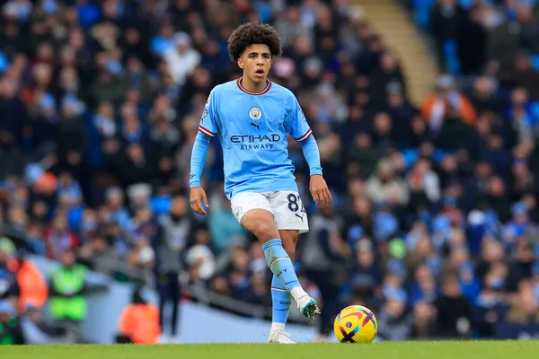 Rico Lewis #82 of Manchester City during the Premier League match Manchester City vs Wolverhampton Wanderers at Etihad Stadium, Manchester, United Kingdom, 22nd January 202