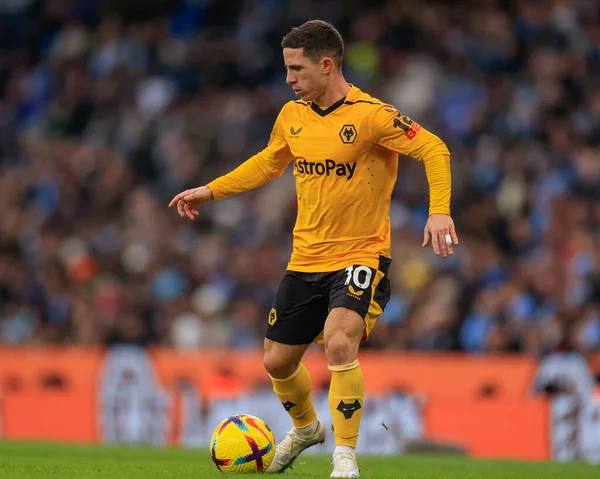 Daniel Podence #10 of Wolverhampton Wanderers in action during the Premier League match Manchester City vs Wolverhampton Wanderers at Etihad Stadium, Manchester, United Kingdom, 22nd January 202