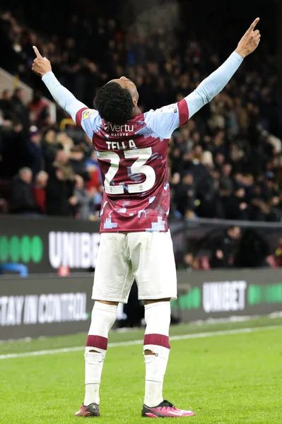 Nathan Tella #23 of Burnley celebrates his goal to make it 1-1 during the Sky Bet Championship match Burnley vs West Bromwich Albion at Turf Moor, Burnley, United Kingdom, 20th January 202