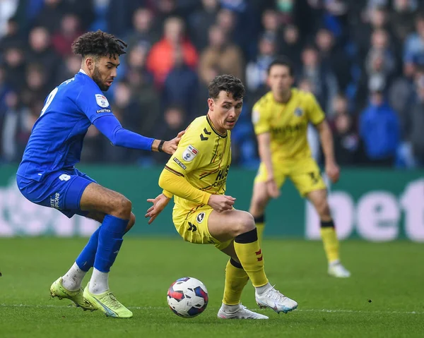 Dan McNamara #2 of Millwall under pressure from Kion Etete #9 of Cardiff City  during the Sky Bet Championship match Cardiff City vs Millwall at Cardiff City Stadium, Cardiff, United Kingdom, 21st January 202