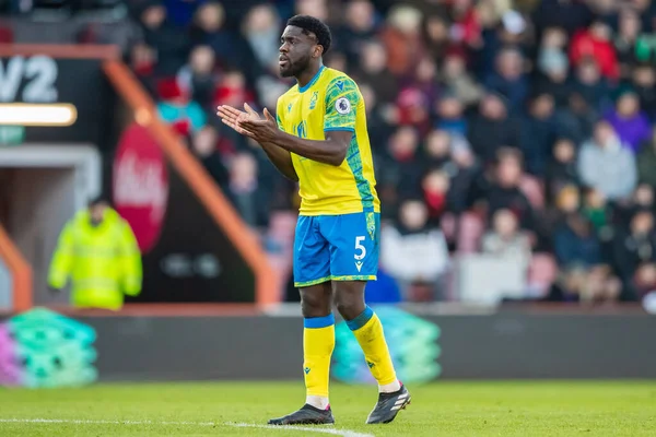 Orel Mangala #5 of Nottingham Forest urges his team on during the Premier League match Bournemouth vs Nottingham Forest at Vitality Stadium, Bournemouth, United Kingdom, 21st January 202
