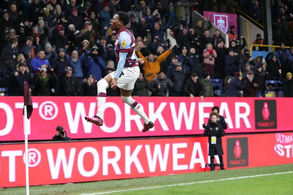 Nathan Tella #23 of Burnley celebrates his goal to make it 1-1 during the Sky Bet Championship match Burnley vs West Bromwich Albion at Turf Moor, Burnley, United Kingdom, 20th January 202