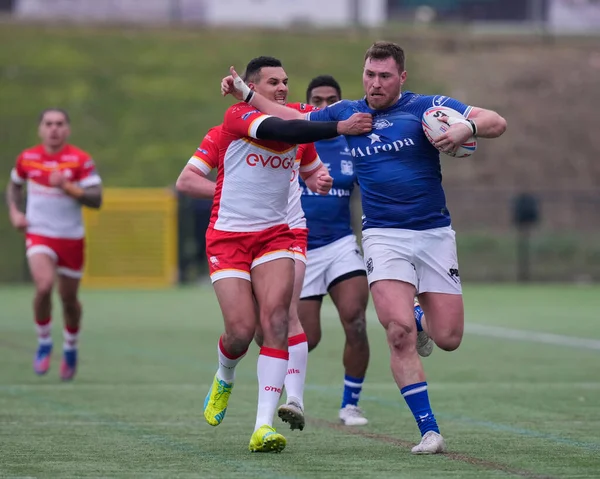Scott Taylor #30 of Hull FC makes a break during the Rugby League Pre Season match Sheffield Eagles vs Hull FC at Sheffield Olympic Legacy Park, Sheffield, United Kingdom, 22nd January 202