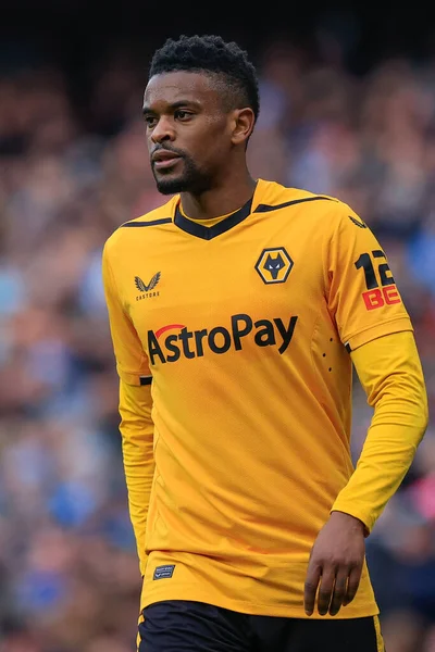 Nlson Semedo #22 of Wolverhampton Wanderers during the Premier League match Manchester City vs Wolverhampton Wanderers at Etihad Stadium, Manchester, United Kingdom, 22nd January 2023