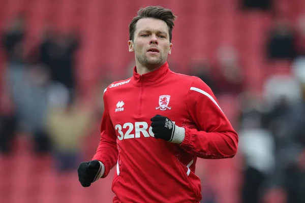 stock image Jonathan Howson #16 of Middlesbrough during the pre match warm up ahead of the Sky Bet Championship match Sunderland vs Middlesbrough at Stadium Of Light, Sunderland, United Kingdom, 22nd January 202