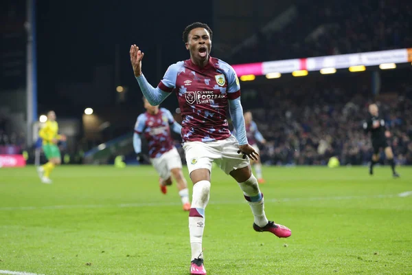 Nathan Tella #23 of Burnley celebrates his goal to make it 1-1 during the Sky Bet Championship match Burnley vs West Bromwich Albion at Turf Moor, Burnley, United Kingdom, 20th January 202