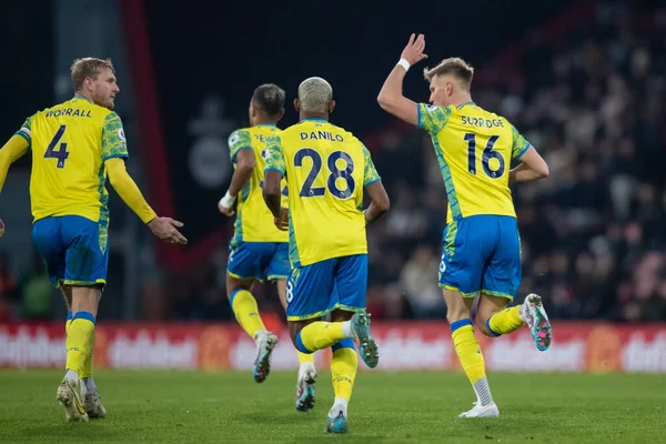 Sam Surridge #16 of Nottingham Forest scores an equaliser late on during the Premier League match Bournemouth vs Nottingham Forest at Vitality Stadium, Bournemouth, United Kingdom, 21st January 202