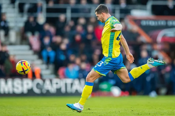 Remo Freuler #23 of Nottingham Forest attempts a shot at goal during the Premier League match Bournemouth vs Nottingham Forest at Vitality Stadium, Bournemouth, United Kingdom, 21st January 202
