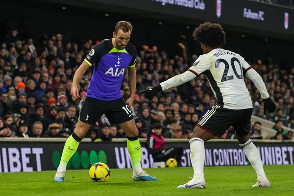 Harry Kane Tottenham Hotspur Action Premier League Match Fulham Tottenham — Stok fotoğraf