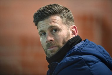 Luke Garrard manager of Boreham Wood during the Emirates FA Cup Third Round Replay match Accrington Stanley vs Boreham Wood at Wham Stadium, Accrington, United Kingdom, 24th January 202