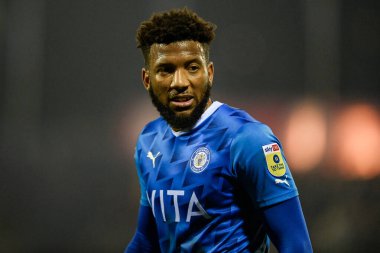 Myles Hippolyte #21 of Stockport County during the Sky Bet League 2 match Stockport County vs Bradford City at Edgeley Park Stadium, Stockport, United Kingdom, 24th January 202