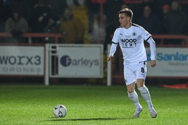 George Broadbent #8 of Boreham Wood in action during the Emirates FA Cup Third Round Replay match Accrington Stanley vs Boreham Wood at Wham Stadium, Accrington, United Kingdom, 24th January 202