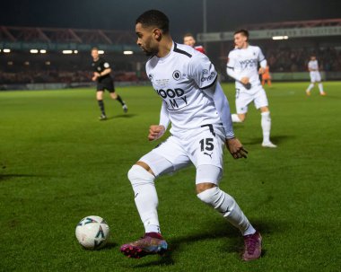Dennon Lewis #15 of Boreham Wood in action during the Emirates FA Cup Third Round Replay match Accrington Stanley vs Boreham Wood at Wham Stadium, Accrington, United Kingdom, 24th January 202