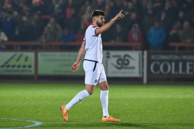 Will Evans #5 of Boreham Wood gives his team instructions during the Emirates FA Cup Third Round Replay match Accrington Stanley vs Boreham Wood at Wham Stadium, Accrington, United Kingdom, 24th January 202