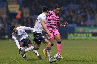 Udoka Godwin-Malife #22 of Forest Green Rovers runs with the ball during the Sky Bet League 1 match Bolton Wanderers vs Forest Green Rovers at University of Bolton Stadium, Bolton, United Kingdom, 24th January 202