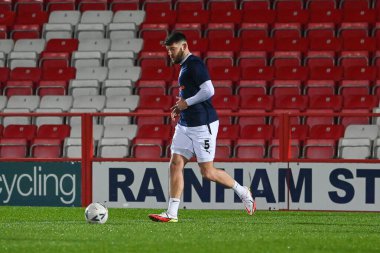 Will Evans #5 of Boreham Wood during the pre-game warmup ahead of the Emirates FA Cup Third Round Replay match Accrington Stanley vs Boreham Wood at Wham Stadium, Accrington, United Kingdom, 24th January 202