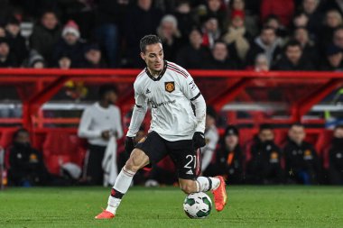 Antony #21 of Manchester United \during the Carabao Cup Semi-Finals match Nottingham Forest vs Manchester United at City Ground, Nottingham, United Kingdom, 25th January 202