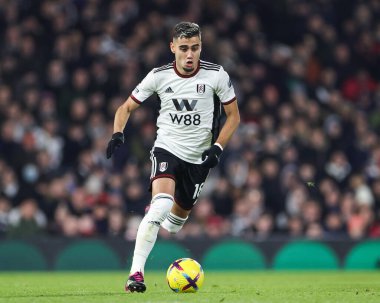 Andreas Pereira #18 of Fulham makes a break with the ball during the Premier League match Fulham vs Tottenham Hotspur at Craven Cottage, London, United Kingdom, 23rd January 202