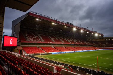 A general view of The City Ground the Carabao Cup Semi-Finals match Nottingham Forest vs Manchester United at City Ground, Nottingham, United Kingdom, 25th January 202