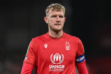 Joe Worrall #4 of Nottingham Forest during the Carabao Cup Semi-Finals match Nottingham Forest vs Manchester United at City Ground, Nottingham, United Kingdom, 25th January 202