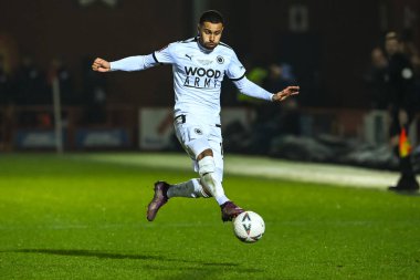 Tyrone Marsh #10 of Boreham Wood controls the ballduring the Emirates FA Cup Third Round Replay match Accrington Stanley vs Boreham Wood at Wham Stadium, Accrington, United Kingdom, 24th January 202