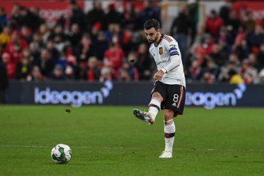 Bruno Fernandes #8 of Manchester United during the Carabao Cup Semi-Finals match Nottingham Forest vs Manchester United at City Ground, Nottingham, United Kingdom, 25th January 202