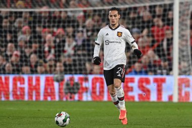 Antony #21 of Manchester United during the Carabao Cup Semi-Finals match Nottingham Forest vs Manchester United at City Ground, Nottingham, United Kingdom, 25th January 202