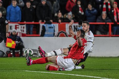 Wout Weghorst #27 of Manchester United shoots on goal during the Carabao Cup Semi-Finals match Nottingham Forest vs Manchester United at City Ground, Nottingham, United Kingdom, 25th January 202