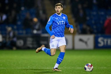 Ryan Rydel #17 of Stockport County with the ball during the Sky Bet League 2 match Stockport County vs Bradford City at Edgeley Park Stadium, Stockport, United Kingdom, 24th January 202