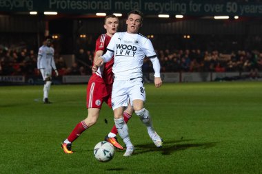 George Broadbent #8 of Boreham Wood in action during the Emirates FA Cup Third Round Replay match Accrington Stanley vs Boreham Wood at Wham Stadium, Accrington, United Kingdom, 24th January 202