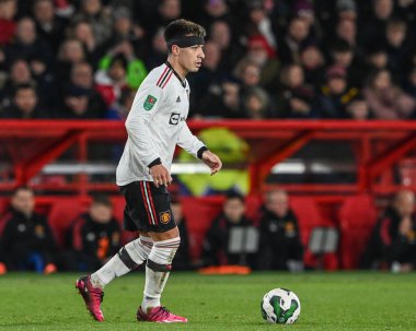 Lisandro Martnez #6 of Manchester United during the Carabao Cup Semi-Finals match Nottingham Forest vs Manchester United at City Ground, Nottingham, United Kingdom, 25th January 2023