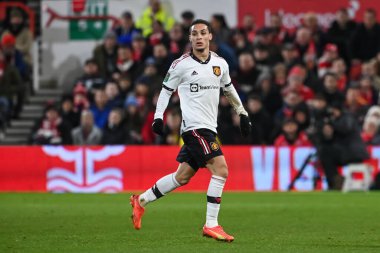 Antony #21 of Manchester United during the Carabao Cup Semi-Finals match Nottingham Forest vs Manchester United at City Ground, Nottingham, United Kingdom, 25th January 202