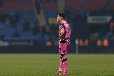 A dejected Mathew Stevens #9 of Forest Green Rovers after the Sky Bet League 1 match Bolton Wanderers vs Forest Green Rovers at University of Bolton Stadium, Bolton, United Kingdom, 24th January 202