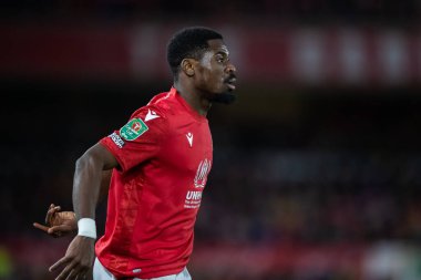 Serge Aurier #24 of Nottingham Forest during the Carabao Cup Semi-Finals match Nottingham Forest vs Manchester United at City Ground, Nottingham, United Kingdom, 25th January 202