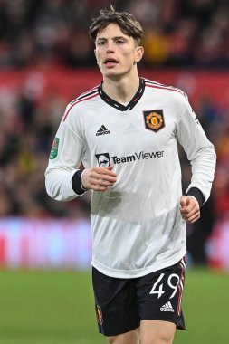 Alejandro Garnacho #49 of Manchester United during the Carabao Cup Semi-Finals match Nottingham Forest vs Manchester United at City Ground, Nottingham, United Kingdom, 25th January 202