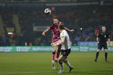 Ben Stevenson #7 of Forest Green Rovers headers the ball during the Sky Bet League 1 match Bolton Wanderers vs Forest Green Rovers at University of Bolton Stadium, Bolton, United Kingdom, 24th January 202