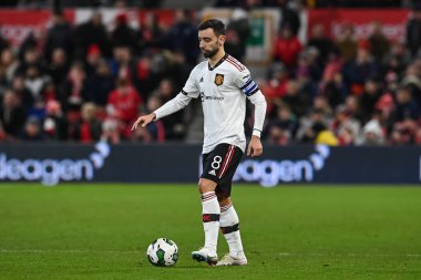 Bruno Fernandes #8 of Manchester United during the Carabao Cup Semi-Finals match Nottingham Forest vs Manchester United at City Ground, Nottingham, United Kingdom, 25th January 202