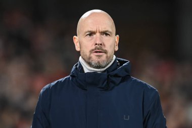 Erik ten Hag manager of Manchester United before the Carabao Cup Semi-Finals match Nottingham Forest vs Manchester United at City Ground, Nottingham, United Kingdom, 25th January 202 clipart