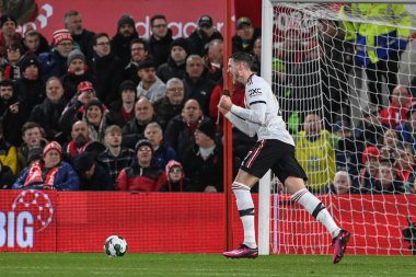 Wout Weghorst #27 of Manchester United celebrates his goal to make it 0-2 during the Carabao Cup Semi-Finals match Nottingham Forest vs Manchester United at City Ground, Nottingham, United Kingdom, 25th January 202