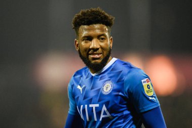 Myles Hippolyte #21 of Stockport County during the Sky Bet League 2 match Stockport County vs Bradford City at Edgeley Park Stadium, Stockport, United Kingdom, 24th January 202