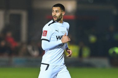 Dennon Lewis #15 of Boreham Wood during the Emirates FA Cup Third Round Replay match Accrington Stanley vs Boreham Wood at Wham Stadium, Accrington, United Kingdom, 24th January 202