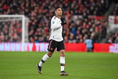 Casemiro #18 of Manchester United during the Carabao Cup Semi-Finals match Nottingham Forest vs Manchester United at City Ground, Nottingham, United Kingdom, 25th January 202