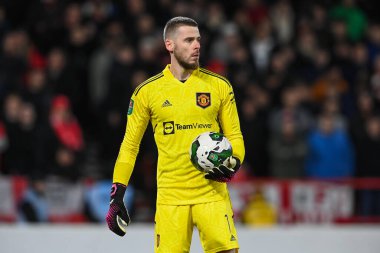 David De Gea #1 of Manchester United during the Carabao Cup Semi-Finals match Nottingham Forest vs Manchester United at City Ground, Nottingham, United Kingdom, 25th January 202