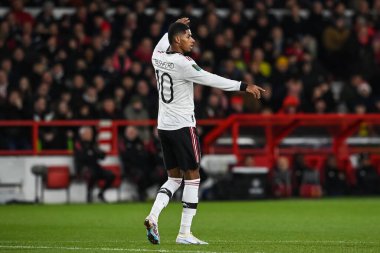 Marcus Rashford #10 of Manchester United during the Carabao Cup Semi-Finals match Nottingham Forest vs Manchester United at City Ground, Nottingham, United Kingdom, 25th January 202