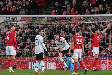 Wout Weghorst #27 of Manchester United celebrates his goal to make it 0-2 during the Carabao Cup Semi-Finals match Nottingham Forest vs Manchester United at City Ground, Nottingham, United Kingdom, 25th January 202