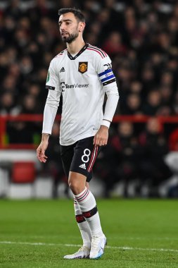 Bruno Fernandes #8 of Manchester United during the Carabao Cup Semi-Finals match Nottingham Forest vs Manchester United at City Ground, Nottingham, United Kingdom, 25th January 202