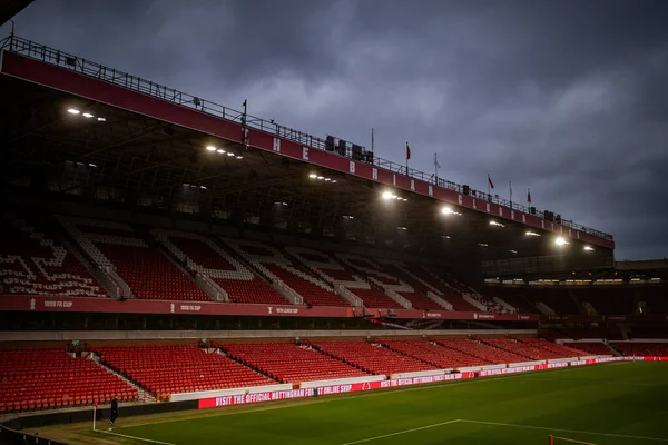 A general view of The City Ground the Carabao Cup Semi-Finals match Nottingham Forest vs Manchester United at City Ground, Nottingham, United Kingdom, 25th January 202